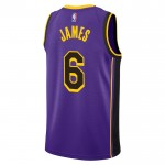 Maillot NBA Los Angeles Lakers Lebron James 6 Jordan 2022-23 Statement Edition Violet Swingman - Homme